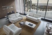 White leather modern sofa in low profile by Beverly Hills additional picture 2