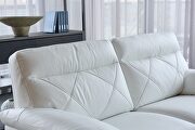 White leather modern sofa in low profile by Beverly Hills additional picture 8