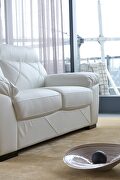 White leather modern sofa in low profile by Beverly Hills additional picture 10