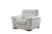 White leather modern chair in low profile by Beverly Hills additional picture 2