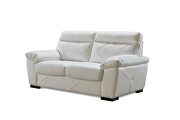 White leather modern loveseat in low profile by Beverly Hills additional picture 3