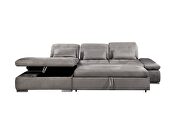 Gray microfiber sleek sectional couch w/ storage by SofaCraft additional picture 2