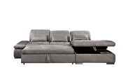 Gray microfiber sleek sectional couch w/ storage by SofaCraft additional picture 2