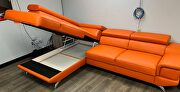 Orange storage sectional in leather by SofaCraft additional picture 3