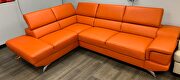 Orange storage sectional in leather by SofaCraft additional picture 4