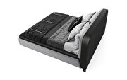 Stylish two-toned fabric / faux leather storage king bed by SofaCraft additional picture 6