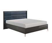 Blue lacquer Italian glossy modern bed by SofaCraft additional picture 5