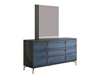 Blue lacquer Italian glossy modern bed by SofaCraft additional picture 7