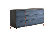 Blue lacquer Italian glossy modern bed by SofaCraft additional picture 8