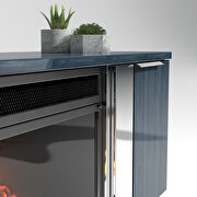 Blue lacquer Italian glossy fireplace by SofaCraft additional picture 2
