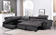 Storage dark gray microfiber sectional couch by SofaCraft additional picture 2