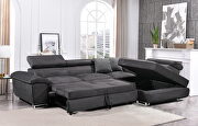 Storage dark gray microfiber sectional couch by SofaCraft additional picture 2