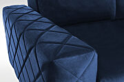 Velvet blue fabric large 2-sided chaise sectional sofa by Skyler Design additional picture 2