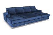Velvet blue fabric large 2-sided chaise sectional sofa by Skyler Design additional picture 3