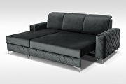 Sleeper left-facing sectional sofa in green velvet fabric by Skyler Design additional picture 2