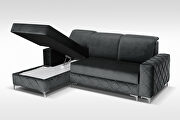 Sleeper left-facing sectional sofa in green velvet fabric by Skyler Design additional picture 3