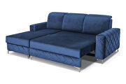 Sleeper sectional sofa in blue velvet fabric left-facing by Skyler Design additional picture 2