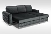 Sleeper right-facing sectional sofa in gray velvet fabric by Skyler Design additional picture 2