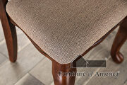 Dark walnut/ tan padded seat dining chair by Furniture of America additional picture 2