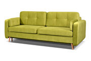 Lime green fabric sofa bed in retro modern style additional photo 2 of 2