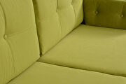 Lime green fabric sofa bed in retro modern style additional photo 3 of 2