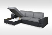 Sleeper sectional sofa in gray left-facing rotation by Skyler Design additional picture 6