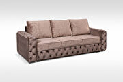 Tufted glam style sleeper sofa bed w/ storage in brown by Skyler Design additional picture 2