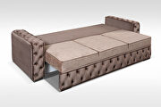 Tufted glam style sleeper sofa bed w/ storage in brown by Skyler Design additional picture 4