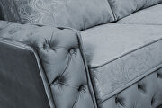 Tufted glam style sleeper sofa bed w/ storage in gray by Skyler Design additional picture 2