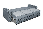 Tufted glam style sleeper sofa bed w/ storage in gray by Skyler Design additional picture 4