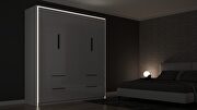 Gray high-gloss 4 door wardrobe in modern style by Skyler Design additional picture 2
