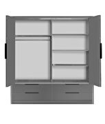 Gray high-gloss 4 door wardrobe in modern style by Skyler Design additional picture 3