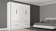 White high-gloss 4 door wardrobe in modern style by Skyler Design additional picture 3