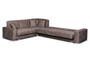 Stylish diamond pattern tufting sectional w/ bed and storage by Skyler Design additional picture 5