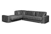 Stylish diamond pattern tufting sectional w/ bed and storage by Skyler Design additional picture 3