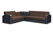 Modern brown sectional with storage / bed by Skyler Design additional picture 3