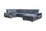 Large family gray fabric size sofa w/ sleeper and storage by Skyler Design additional picture 2