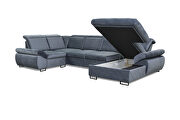 Large family gray fabric size sofa w/ sleeper and storage by Skyler Design additional picture 3