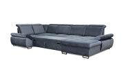 Large family gray fabric size sofa w/ sleeper and storage by Skyler Design additional picture 4