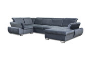 Large family gray fabric size sofa w/ sleeper and storage by Skyler Design additional picture 5