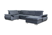 Large family gray fabric size sofa w/ sleeper and storage by Skyler Design additional picture 6
