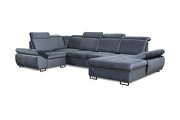 Large family gray fabric size sofa w/ sleeper and storage by Skyler Design additional picture 7