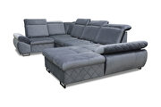 Large family gray fabric size sofa w/ sleeper and storage by Skyler Design additional picture 8