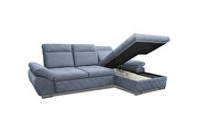 Right-facing gray fabric size sofa w/ sleeper and storage by Skyler Design additional picture 3