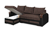 Brown left-facing two-toned sleeper sofa w/ storage by Skyler Design additional picture 4