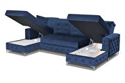 Velvet fabric 2 storage sectional sofa w/ two chaises by Skyler Design additional picture 2