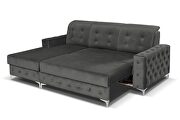 Tufted button design sleeper gray sectional sofa by Skyler Design additional picture 3