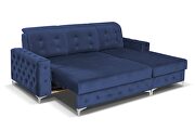 Tufted button design sleeper blue sectional sofa by Skyler Design additional picture 3