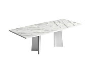White & gray contemporary high-gloss table w/ extension by Status Italy additional picture 8