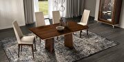 Ultra-modern walnut finish high-gloss family dining table by Status Italy additional picture 4
